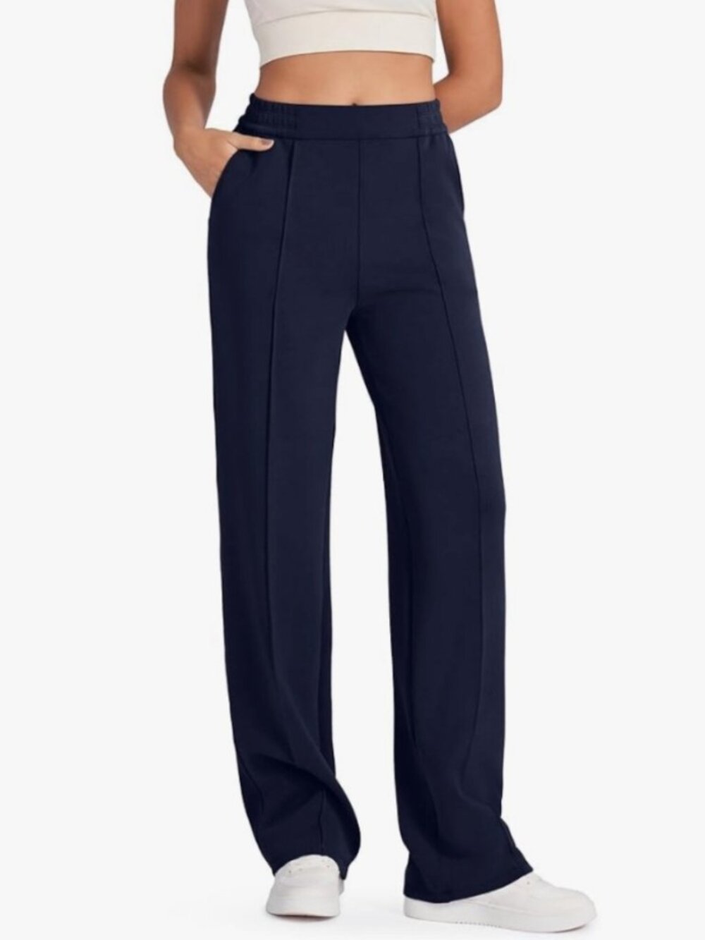 G4FREE Women's EUC Wide Leg Pull-On Pintuck Knit Trouser Pants Black | Size XL